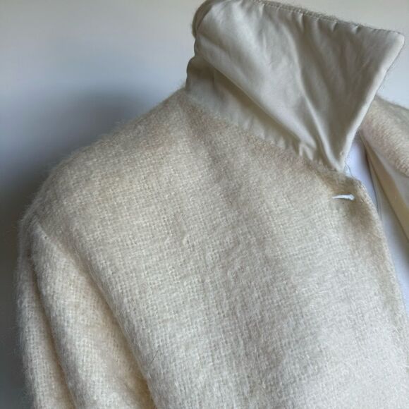 Authentic Fendi Vintage Ivory Cream Natural Mohair Wool Blend Knit Coat 42 XS - Picture 14 of 17